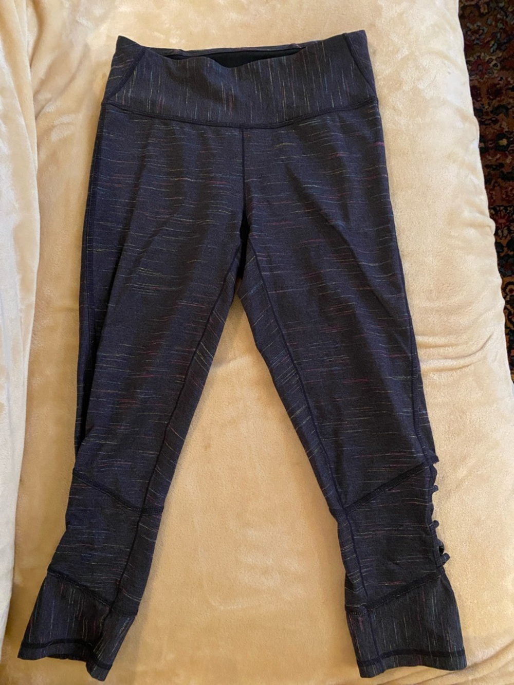 Black Heather Active Leggings with Side Detail